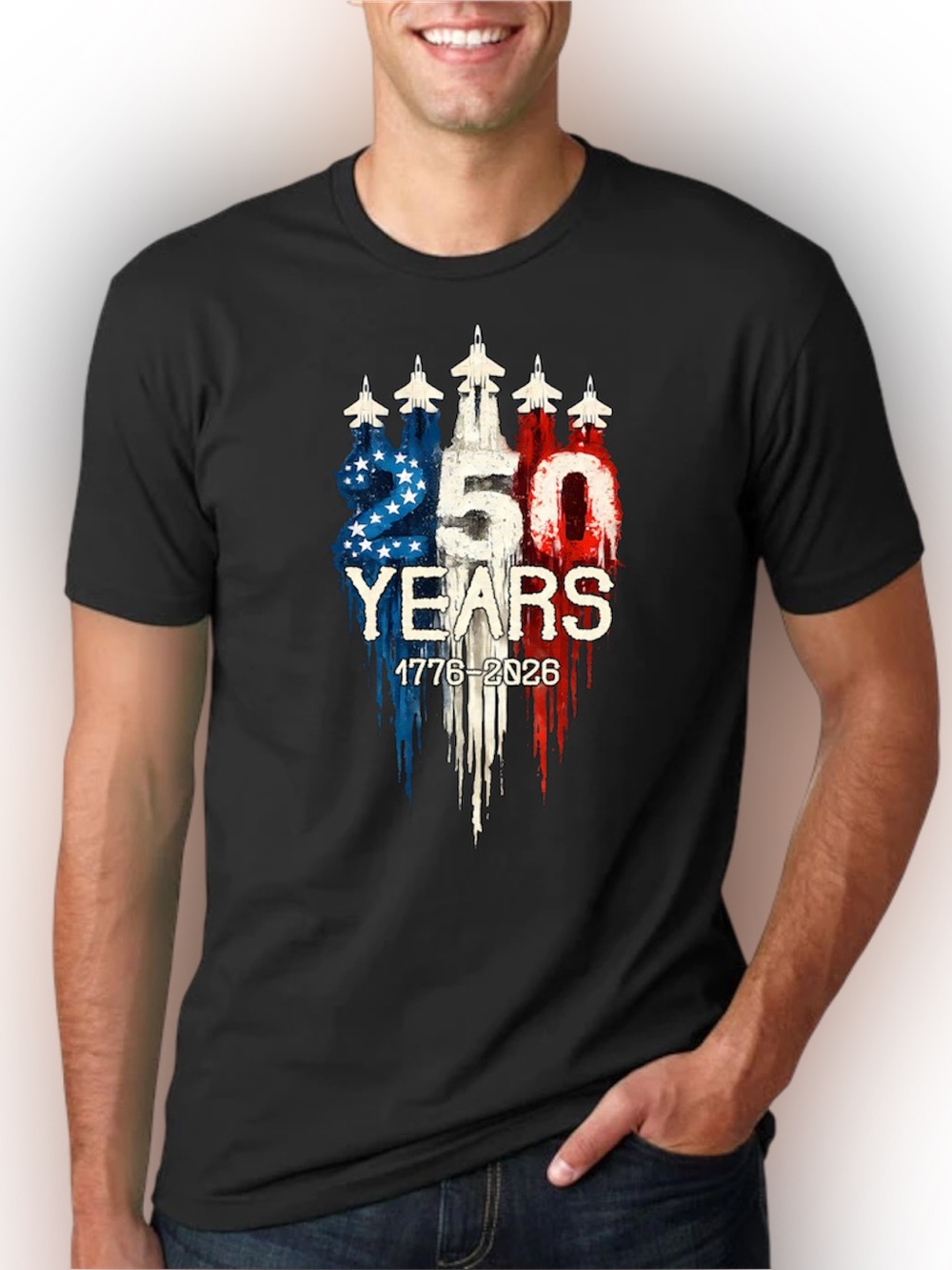 USA 250 Years of Freedom Patriotic Floral T-Shirt American Flag Vintage Graphic
